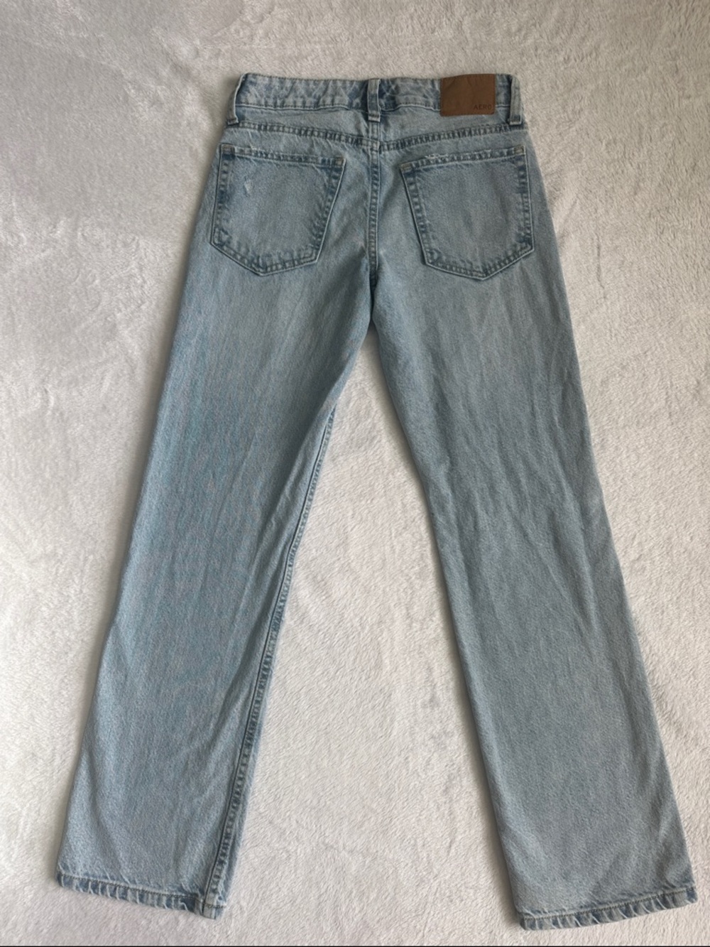 Aeropostale Aero Low Rise Baggy Thrashed Light Wash Jeans 000 Grunge Distressed - Picture 3 of 8
